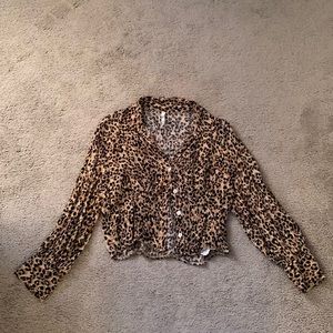 Zara leopard blouse